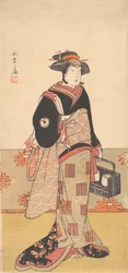The Actor Iwai Hanshiro IV as a Woman in a Black Kimono, ca. 1780.
