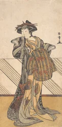 The Fourth Iwai Hanshiro as a Courtesan Dressed in a Pink Kimono, ca. 1778