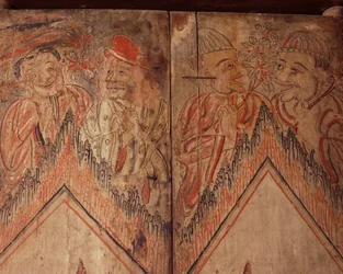 Detail of a door with figures of foreigners