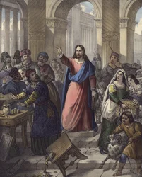 Christ cleanses the Temple