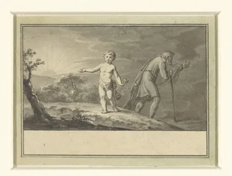 The New and the Old Year: A Boy and an Old Man in a Landscape
