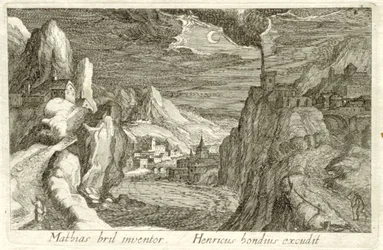 River Landscape by Moonlight
