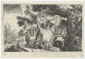 Forest Landscape with Hagar and Ishmael (Southern European Landscapes Series) (Topographia variarum regionum Series)