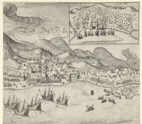Victory of the Dutch over the Portuguese at Tidore (right plate), 1605