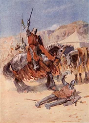 The Knights meet in conflict, illustration from 
