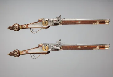Pair of Wheellock Pistols Made for the Bodyguard of the Prince-Elector of Saxony, German, c1610