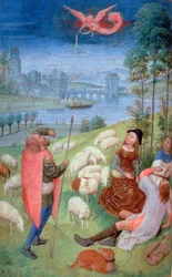 The Annunciation to the Shepherds, from the Huth Hours (detail)