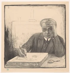 Self-Portrait with Lithographic Stone