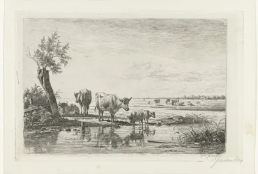 Pastoral Landscape with Cows by Water