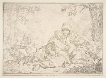 Holy Family with Saint John the Baptist, ca. 1637-1640
