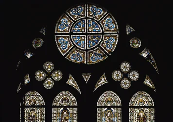 Detail of the Central Rosette with Symbols of the Evangelists