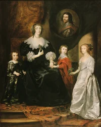 Portrait of the widow of the Duke of Buckingham and her children, 1633