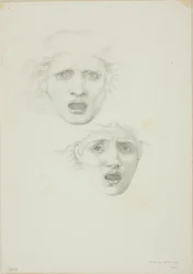Head of Medusa, Two Studies for Rondanini Medusa