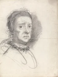 Head of an Elderly Lady; Studies from Raphael