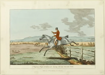 Topping a Flight of Rails, and Coming Well into the Next Field, plate two from Indispensable Accomplishments
