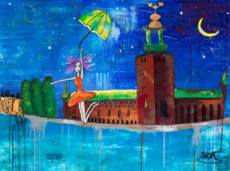 Whimsical Girl Stockholm Night