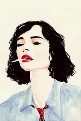 Chic Woman with Cigarette