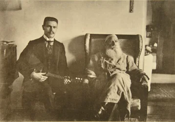 Russian Author Leo Tolstoy with the Balalaika Player Boris Troyanovsky, Russia