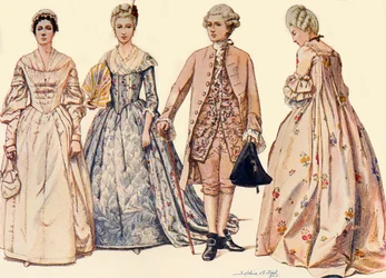 Clothing during the Reign of George II 1750-1760
