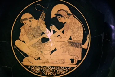 Greek vase painting of Achilles and Patroclus