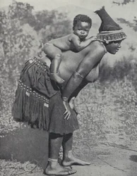 Woman Carrying Her Baby on Her Back, South Africa