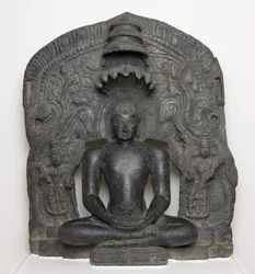 Jaina Tirthankara Parshvanatha with Serpent Hood Seated in Meditation