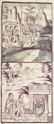 Codex of the Conquest of Mexico: The Emissaries of Montezuma Meeting the Spanish