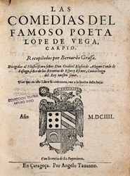Cover of Las comedias del famoso poeta Lope de Vega, by Felix Lope de Vega Carpio, Edition of 1604