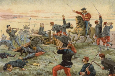Giuseppe Garibaldi at the Battle of San Antonio del Santo, Uruguayan Civil War, 1846