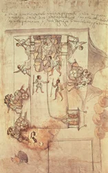 Indian slaves laying the foundations for the cathedral in Mexico City