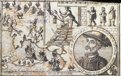 Juan Ponce battles the natives of Florida