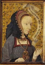 Lady with pansies
