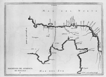 Map of Central America (Panama) from a Spanish Volume of Trips