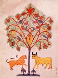 Page of a Mozarabic Bible: The Dream of the Tree of Nabucodonosor Interpreted by the Prophet Daniel