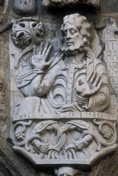 Representation of the prophet Abraham, bas relief of the facade of the goldsmiths