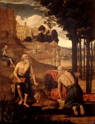 Scenes from the Life of St. Jerome; St. Francis in Ecstasy with Brother Leo