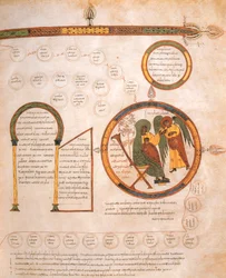 The Annunciation to Mary and the Genealogy of Jesus, from the Visigothic-Mozarabic Bible of St. Isidores, A.D. 960