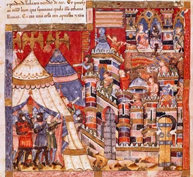 Trojan War: the city of Troy and the Greek encampment (detail)