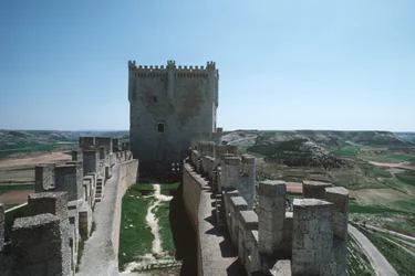 View of the castle walls and keep