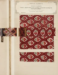 Cotton glazed chintz sample from Poonary, bought in Madras, from The Collection of the Textile Manufacturers of India, by John Forbes Watson, published in 1866