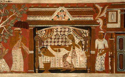 Wall Painting in the Image House of the Subdharama Temple, Dehiwala