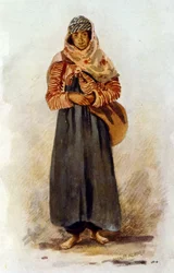 Illustration depicting a Syrian peasant woman