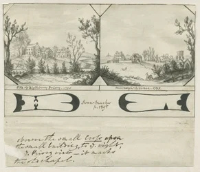 Mavesyn Ridware Hall - Gatehouse: indian ink drawing