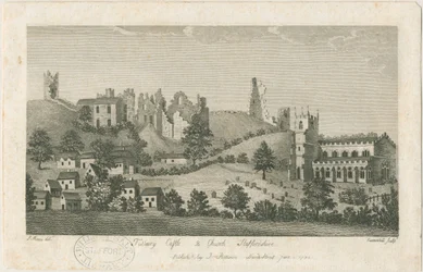 Tutbury Castle and Church - South East View