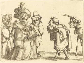 A Lady Greeted by a Dwarf