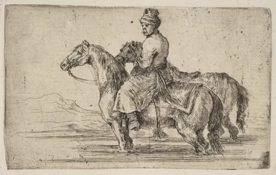 A Polish Groom Bathing Horses