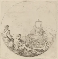 A Seated White Sailor and a Standing Black Sailor