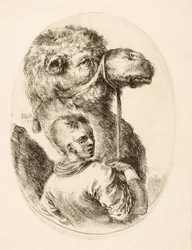 Boy holding a camel by the bridle, from Plusieurs Têtes Coiffées à la Persienne, pub. c. 1650