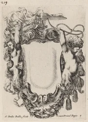 Cartouche with Infant Satyrs