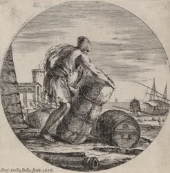 Galley Slave Hauling a Ship